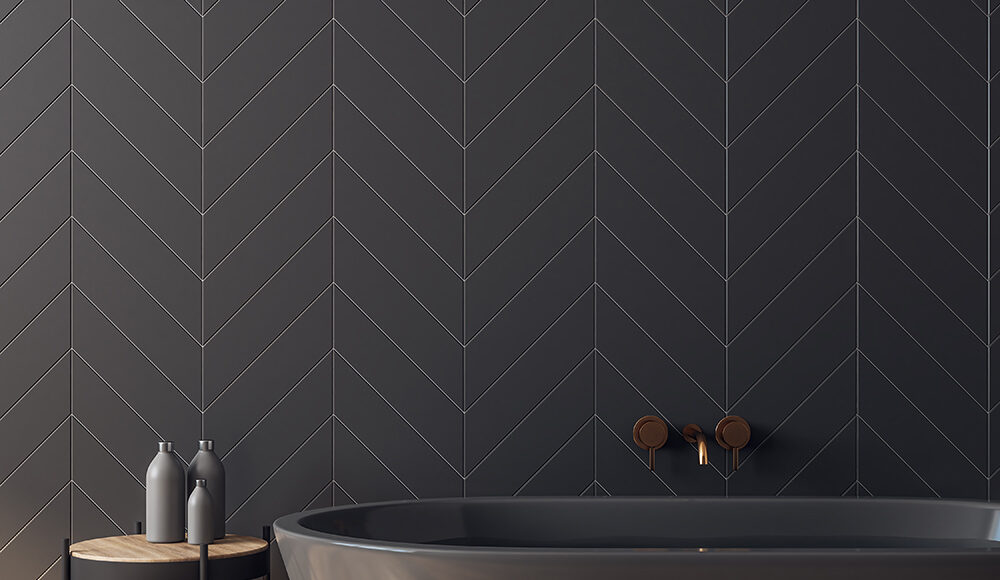 Grey bath and grey metro tiles