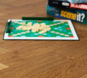 Wooden Flooring with boardgames including Scrabble