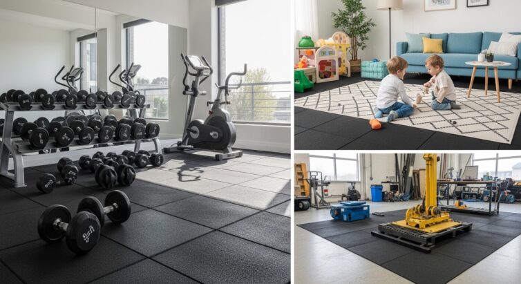 Chid play and gym mats